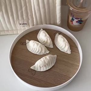 Fun Squishy Dumpling Keychain Novelty Dumpling Food Keychain Purse Bag Charms for Handbags Backpack Gifts for Women Men