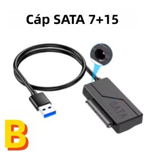 Cáp Chuyển Đổi USB 3.0 Sang SATA 7+15 Chân Cáp Chuyển Đổi Ổ Cứng SATA Sang USB 3.0 Tốc Độ Cao Hỗ Trợ Ổ Cứng HDD/SSD SATA 2.5/3.5 Inch
