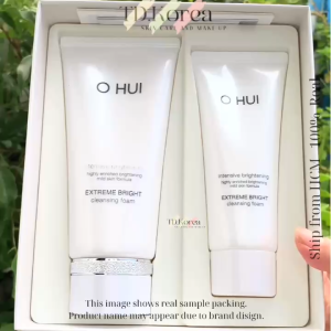 [Nội Địa] Set Sữa rữa mặt Ohui Trắng OHUI Extreme Bright Cleansing Foam dịu nhẹ làm sạch sâu 160ml+100ml Có Tách Set