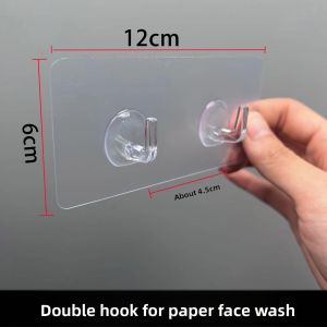Wall-mounted Paper Towel Holder with Dual Hooks