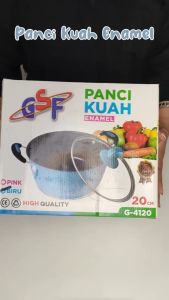 PANCI KUAH ENAMEL 20CM GSF G-4120 / PANCI KUWAH 20 CM GSF 4120 / PANCI SUP ANTI LENGKET / PANCI SOP + TUTUP KACA / PANCI WARNA ANTI LENGKET / PANCI ENAMEL TUTUP KACA / PANCI GSF MURAH / PANCI KUAH MURAH / PANCI 20CM MURAH / PANCI GSF 20CM MURAH