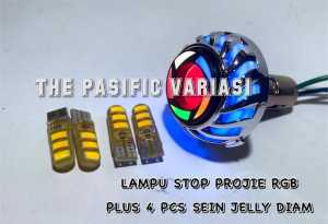Promo Paket 2in1 Stop Projie Kipas RGB Plus 4 Pcs Sein Diam / Non Flash Universal Motor - TPV