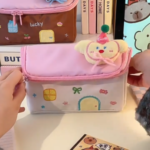 [NEW]Bentuk Rumah Kecil Tempat Pensil/Kotak Pensil Anak Perempuan Kartun/Kapasitas Besar Tempat Pensil Lucu Kapasitas Besar  Dopamin Siswa/ Tas Kosmetik Serbaguna Portabel