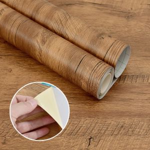 55Cm Chiều Rộng Vân Gỗ PVC Giấy Dán Tường Tự Dính Chống Thấm Nước Trang Trí Nhà Dán Cho Cửa Tủ Quần Áo Tủ Bàn Đồ Nội Thất