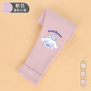 Clow M Leggings Girl Fleece-lined Single-Layer Fleece-Lined Silm Outer Wear Trousers Girls Childrens Clothing Cartoon Pure Cotton Fall and Winter