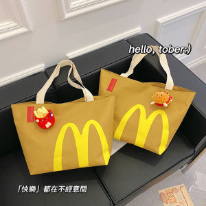 JENL Tote Bag for Women Creative McDonalds School Bag Canvas Tote Bag for Womens Shoulder Bag for Students