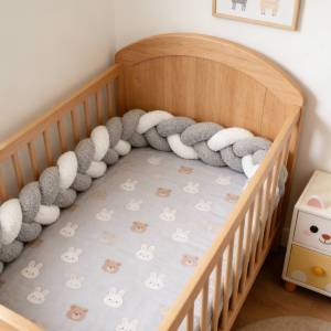 3M Baby Crib Bumper Protector Infant Bed Braid Knot Cushion Boy and Girl Room Decor Newborn Gift