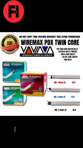 WIREMAX PDX NON - METALLIC PER 1 METER 14/2  12/2 / 10/2 Electrical Wire TWIN CORD PDX 99.9% PURE COPPER WIREMAX