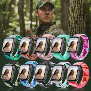 Camouflage Nylon Strap Compatible with Apple Watch Band Series 8 SE 7 10 6 5 45mm 41mm 44mm 40mm Smartwatch Watchband Belt Sport Camouflage Bracelet on i Watch 4 3 2 1 42mm 38mm