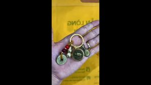 Móc Khóa 4 món Xoay 2 Mặt 8 Phật Bản Mệnh 12 con Giáp Mix Túi Tài Lộc Dây 5 Đồng Xu Quả Bầu