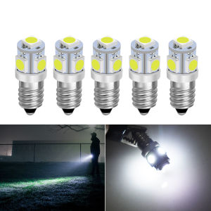 5PCS LED Flashlight Bulb Set car Interior Light 3V 6V 9V 12V 24V Compatible with Metal Threaded Base Bike Replacement Light