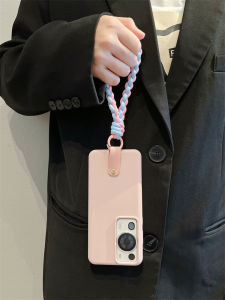 Huawei P60 pro Compatible Liquid Silicone Case P70 pro Honor 90 New Model Full Cover Female Hand Strap Nova 11/10 Protective Shell