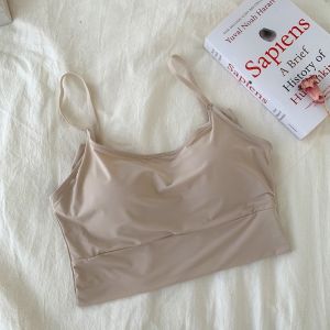 Shockproof Sports Bra Fixed Cup Yoga Running Top Pilates Fitness Tank Top Comfortable Wear Underwear Short Style Womens Camisole