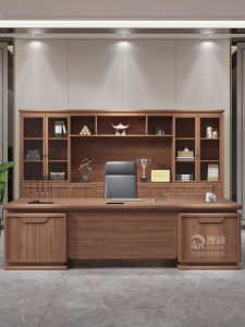 New Chinese Style Solid Wood Office Desk And Chair Bookcase Combination Boss Executive Chairman Office Furniture Large Desk