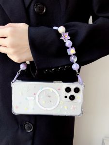 Magnetic Absorption Style iPhone 15 pro Max Case Handheld Chain Apple 16 Crossbody Transparent 14 Full Screen Star Shell 12 Protective Cover