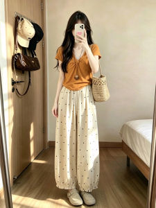 LIRUSHAN | High Quality Two-Piece Set Wide Leg Pants Top