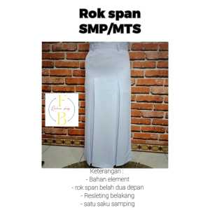 ROK SEKOLAH SPAN PANJANG PUTIH SMP/REMPEL 2 DI DEPAN BAHAN ELEMEN