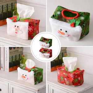 Christmas Tissue Set Xmas Ornaments Toilet Paper Holder Santa Claus Tissue Box Home Adornment Cover Dining Table Decor