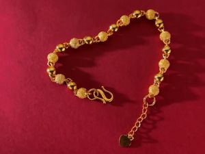 24K Saudi Gold Nasasangla 100% Original Solid sand Beads rosary bracelet for women