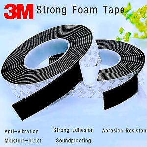 5m/roll 3M foam double-sided tape High viscosity strong EVA fixed wall hook picture frame non-marking wall adhesive Office billboard waterproof tile surface non-marking sponge tape thickened foam double-sided adhesive factory direct sales