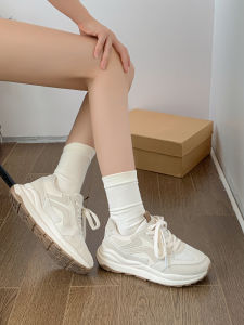 Tongpin Agan Womens Shoes Soft Bottom Flats Versatile Sports Sneakers Casual Dad Shoes Korean Style Cross Buckle Fashion