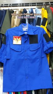 Kemeja Logo DEMOKRAT Tactical PDL Army S - 5XL BONUS FREE 3 Emblem Patch Prepet Perekat Velkro