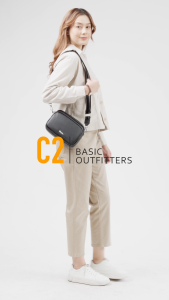 C2 Camila Black Double Zip Crossbody Bag