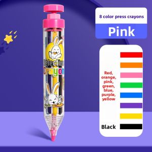 DLIOG | 8-in-1 Rotating Wax Crayon for Kindergarten Creative Drawing Non-Messy Multi-Color Water-Soluble Crayon