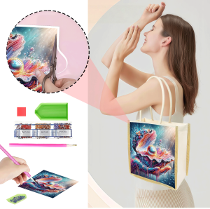 other | 1 Piece of Diamond painted tote bag Scallop Pattern is Distributed in the Material Interchangeable Pattern daily Storage item
