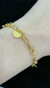 Poh Heng Jewellery 22K Dangling Prosperity Bracelet in Yellow Gold [Price By Weight]