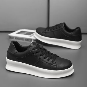 Mens Casual Work Shoes Soft Bottom White Board Shoes Teenagers All-Match Leisure Leather Shoes Spring Autumn New Arrival