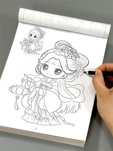 Animation and Cartoon Entry Description Book Line Painting Kids Primary School Student Q Version Chinese Ancient Style Princess Pretty Girl Sketch Painting Book 6