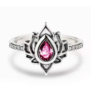 Huitan Vintage Flower Ring for Women White/Red/Purple/Blue/Green CZ Antique Silver Color Finger-rings New Retro Jewelry