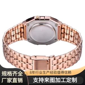 Block Electronic Watch Ultra-Thin Gold And Silver Cold Light Watch Mens Retro Multi-Function Watch Business Watch Menonton