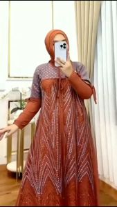 Bisa COD Raisa Dress Bahan Ceruty Brukat Baju Gamis Busui Friendly Wanita Dewasa Kekinian 2025