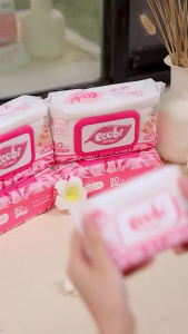 [ECOBAMBOO OFFICIAL]_Combo 05 gói khăn ướt cho bé cao cấp Ecobi gói 80 tờ 560g Hương dịu nhẹ không  không parabens