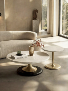 Round Minimalist Marble Luxury Living Room Coffee Table