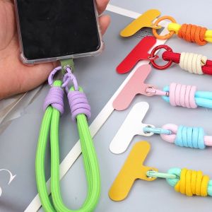 New Creative Hand Wrist Mobile Phone Candy Ring Lanyard Holder Strap Hanging Braided Detachable Rope Patch Keychain