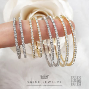 ต่างหูห่วง 2มิลรอบวง 2ขนาด 3สี ER1235 ER1236 ER1237 ER1238 ValueJewelry เป็นชุด