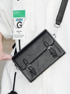 Túi Đeo Vai Nam Retro Mini Messenger Túi Đeo Chéo Điện Thoại Di Động Chất Liệu PU Mềm Màu Trơn Phong Cách Đường Phố Túi Vuông Nhỏ