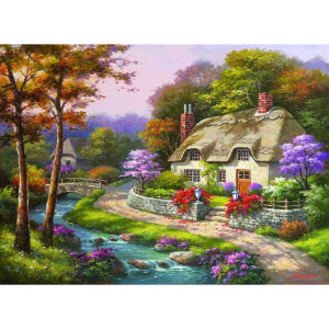 Spring Cottage Adult Paper Puzzle 500/1000/1200/2000PCS Jigsaw Puzzles for Gameroom Bedroom Party Birthday Gift Challenging Game