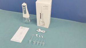 Máy tăm nước cầm tay công nghệ Đức công suất lớn  sạc USB 5 đầu tăm thay thế bình chứa 300ml  thích hợp cho người niềng răng chăm sóc sức khoẻ răng miệng