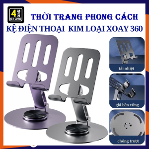 Giá Đỡ Điện Thoại Gấp Gọn - Kệ Để Điện Thoại Máy Tính Bảng Hợp Kim Nhôm Xoay 360 Độ Dùng Xem Phim Livestream Học Online Tiện Lợi Để Bàn - Kệ Điện Thoại Gập Gọn