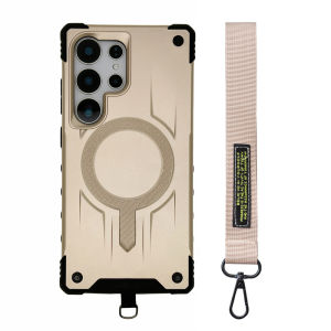 Luxury Lanyard Shockproof Magnetic Case for Samsung S25 Edge S24 Ultra S23 Plus FE A56 A55 A54 A36 A35 A26 A17 A16 A15 A14 Cover