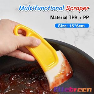 Kitchen Scraper Oil Stain Cleaning Dirty Pan Pot Dishes Cleaner Tools Silicone Spatula Cake Baking Pastry Gadgets