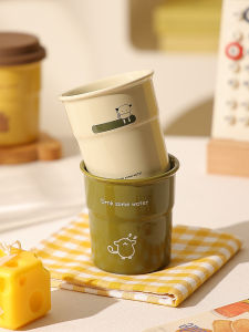 High Aesthetic Value Ceramic Coffee Cup with Lid for Women Handheld Bear Valley Group Premium Cup for Latte And Milk