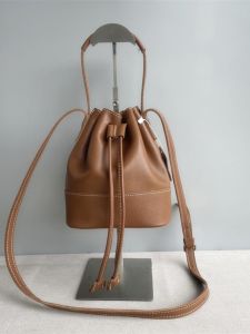 Genuine Leather Simple Casual Bucket Bag