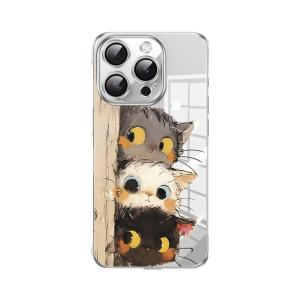 SHUXIE | Cartoon Cat Design iPhone 16 Case Full Lens Protection