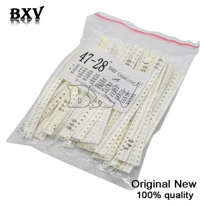 0402 SMD Ceramic Capacitor Assorted Kit 1pF~10uF 50Values*50PCS=2500PCS ...