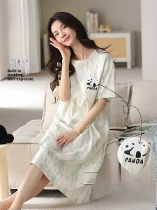 MiiOW | Cat Woman Sleep Dress With Chest Pad One-Piece Wearable Dress High-End Feeling Womens Nightgown Home Clothes New 2025 Model